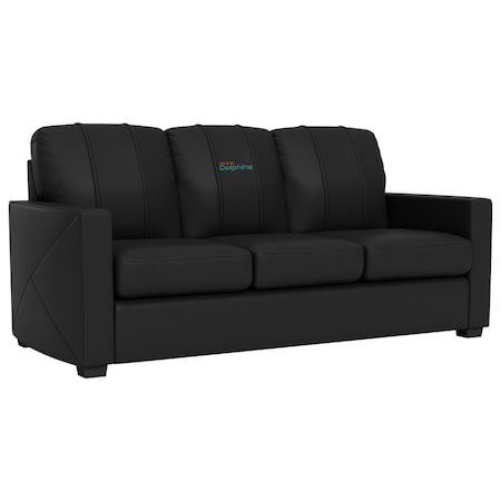Dreamseat Silver Sofa with Miami Dolphins Secondary Logo XZ7759001SOCDBK-PSNFL20091